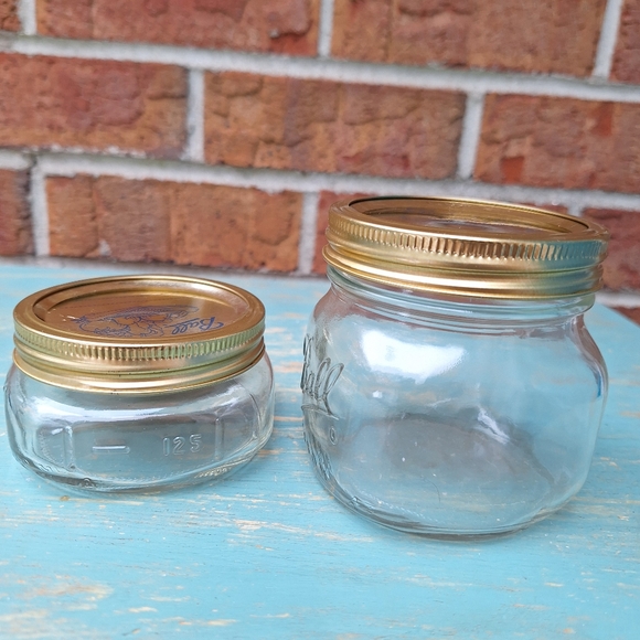 2 Ball Mason Jars Widemouth Glass Unique Size 250ml 500ML Jar w Lid Flat Short - Picture 9 of 16
